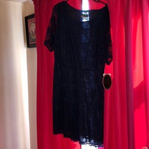 NWT navy blue lace skater dress